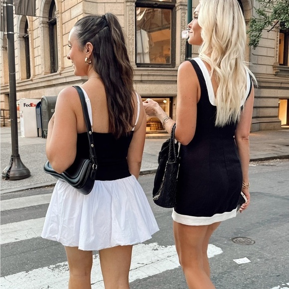 SHOW ME YOUR MUMU Tiffany Skort Dress In Black And White - Picture 6 of 13